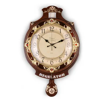 Ретро Големи Стенни Часовници, Дървени Хол Творчески Европейските Модерни Маятниковые Часовник Стенен Начало Декор Horloge Murale Идеи за Подаръци FZ711