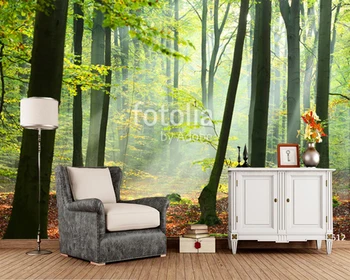 Тапет с дърво по поръчка, слънчева светлина в гората, стенописи с естествен пейзаж, за хол, спални, мека мебел, тапети тапети papel de parede