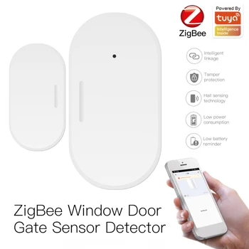 Sasha Zigbee 3.0 Умен Вратата Сензор Детектори за Отваряне и Затваряне на Врати на Защита на Приложение Smart Life Управление Чрез Алекса Google Home