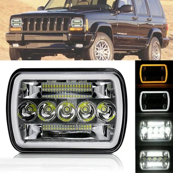 5x7 инча 7x6 инча led светлини Hi-Lo Лъч Halo DRL за Jeep Cherokee XJ Wrangler YJ