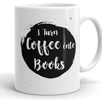 Аз Превращаю кафе в Книгата Забавен Писател Кафеена Чаша Подарък за Писатели, Чаша за чай с 11 грама, Керамични