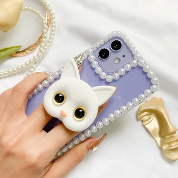 3D Котка Телефон Щанд Сладък Тоалетка Пръстен Мобилен Държач За iPhone 13 12Pro Max X 8 Xiaomi Realme Samsung Подарък на едно Момиче Преносим