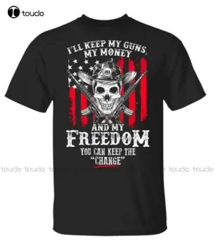 Новост е, че освен оръжието си, парите си и свободата си - Готина ковбойская тениска с череп, черни тениски с аниме За Мъже, памучен тениска Xs-5Xl, Унисекс