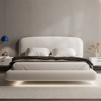 Италианска лека луксозна подвесная легло проста модерно двойно легло в основната спалня и малка семейна кашмир легло
