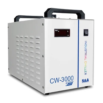 Охладител на шпиндела на резервоара за вода гравировального машина, машина за рязане на лазер охладител CW-3000TG промишлен 100W