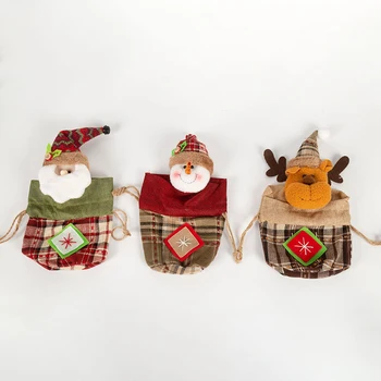 Търговия На Едро С Кукла, Подаръци, Опаковане На Коледен Ябълков Чанта Карикатура Вязаный Вълна Коледен Подарък Чанта За Бонбони