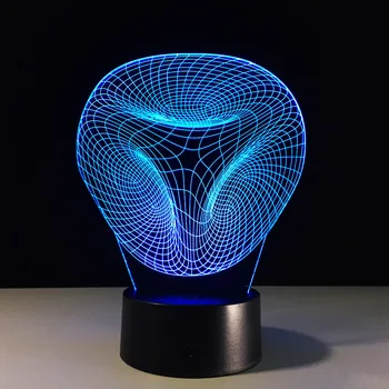Геометричен Акрилни 3D лека нощ Детска Настолна Лампа 7 Цвята, с Променящ Новост, Led Лампа Millennium Falcon, Led Лампа за детска Подарък