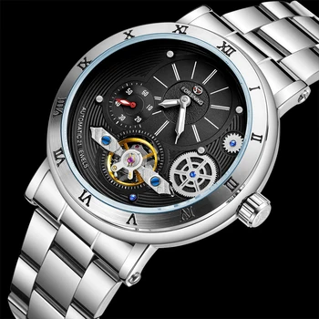 FORSINING Мъжки Часовници Най-добрата Марка на Луксозни Tourbillon Скелет Автоматични Механични Светещи Мъжки Часовник Модерни Ежедневни Reloj Hombre