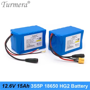 Turmera 12 В 15Ah Литиева батерия 18650 HG2 3000 mah 3S5P 12,6 В 3 S 40A BMS за слънчеви панели и непрекъсваеми захранвания