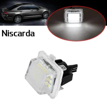 Niscarda 2 бр. Бяла с 18 SMD LED Регистрационен номер Светлини Комплект Canbus Грешки за Mercedes-Benz W204 W221 W212 W216 C207