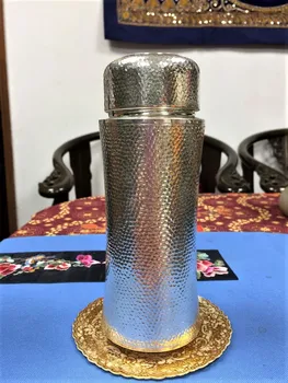 Чаша за преместване на бутилка термос дебелина сребърна сребърна С Подарък Кутия