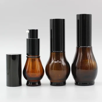 стъклени бутилки козметика бутилки лосион 20ml кехлибар козметично, миниые епруветки се движат стъкло за грижи на кожата