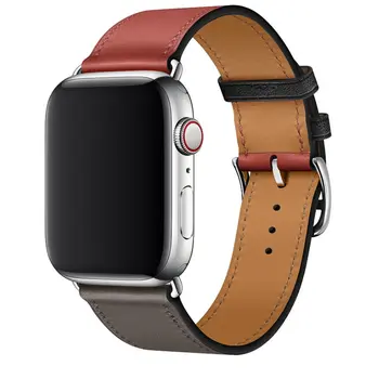 Най-новият Noir/Brique/étain iwatch Swift Кожена Един Тур за Apple watch 1 2 3 4 каишка за часовник от естествена кожа, каишки за часовници