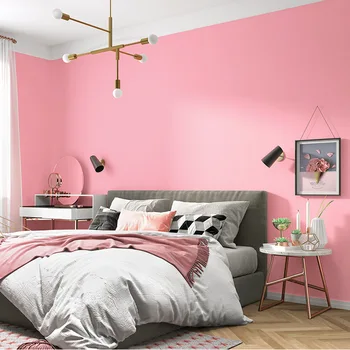 Ins розови тапети за спалнята на момичетата прекрасна принцеса розови мръсно розово обикновен тапет за дневната детската стая
