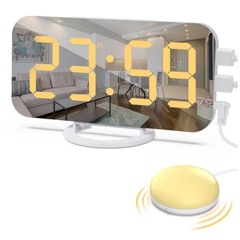 Силен Digital Alarm Clock Регулируема Led Светлина Повторение На Алармата За Възрастни С Тежки Спящи С Шейкером За Легла