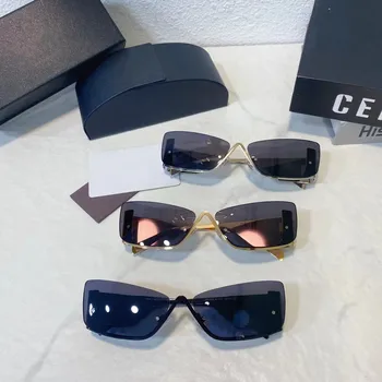 Висококачествени дамски слънчеви очила с прозрачни лещи, моден тренд, с класически дизайн с писмото принтом, универсална тенденция