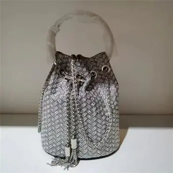 Метална Цветна Изкуствена Диамантена Bag-Чанта Rhinstone Клатч Чанта През Рамо Лъчисти Луксозна Чанта За Жени