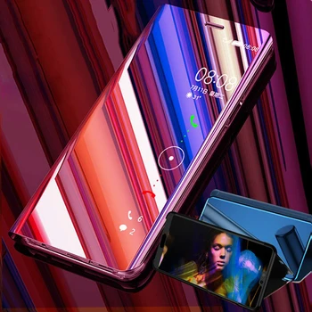 За Xiaomi Redmi Note 8 Pro Note Pro 7 6 5 Pro Redmi K20 Pro 7 7A е Луксозен Гальванический Огледален Smart-калъф с капак на Панти