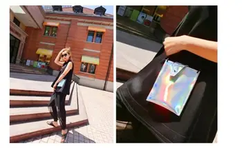 Горещи продажба! Лесна чанта HARAJUKU messenger чанта симфония laser женствена чанта на верига