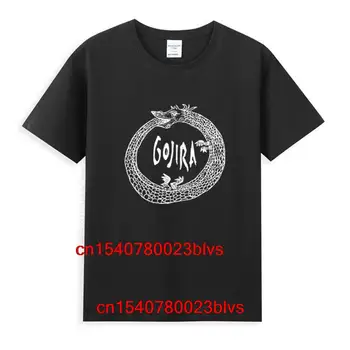 Gojira Death Metal Dragon Бяло Лого Класическа Черна Тениска най-Новата Лятна Мъжка Тениска с Къс Ръкав-Популярните Тениски, Потници Роман Unise