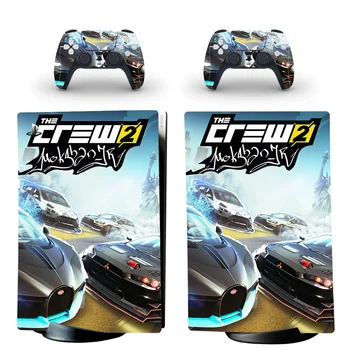 The Crew 2 PS5 Digital Edition на Стикер върху Кожата за Конзолата Playstation 5 и 2 Контролери Стикер Винил Защитни Скинове