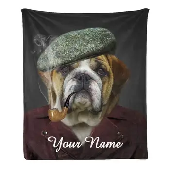 Benutzerdefinierte Decke mit Name Text, Personalisierte Подреждане Hund Super Weiche Fleece Decke für Дивана Sofa Bett