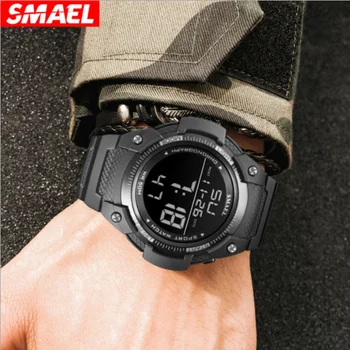 SMAEL1335 моден часовник с аларма за спорт и отдих, светещи водоустойчив многофункционален мъжки дигитален часовник Relogio Masculino