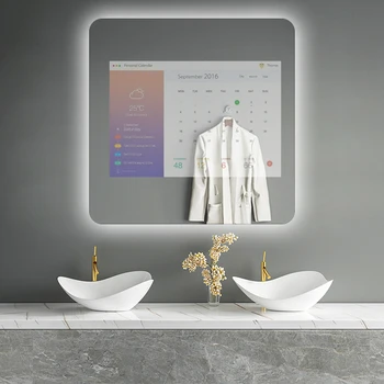 22/27/43-инчов интелигентен android квадратен тънък безжичен сензорен екран за баня, телевизор magic smart mirror