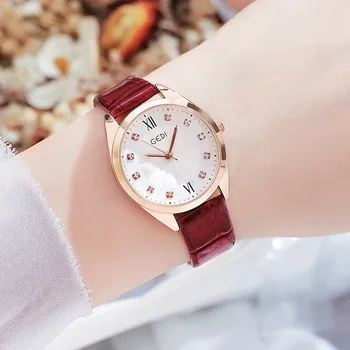 Модни часовници с диаманти, дамски модни часовници с колан, студентски златен часовник, водоустойчив кварцов часовник