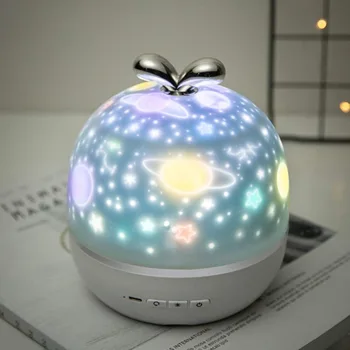 Лека нощ Проектор с Музика USB Зареждане Звезден Романс на Въртящата се Проекционная Лампа за Деца, Възрастни Спалня Dec Коледен Подарък