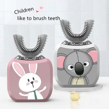 U-образна силиконова Звукова Акумулаторна Електрическа четка за Зъби за деца 2-6 или 6-14 години