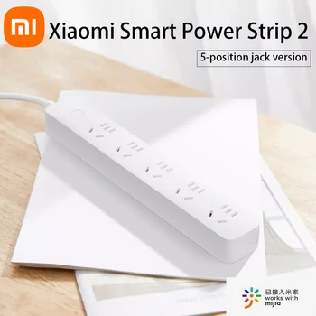 Най-новият Xiaomi Smart Power Strip 2 Интелигентен Превключвател Контакти 1,8 м с 5 дупки С приложение mijia Дистанционно Гласово Управление Smart Timing