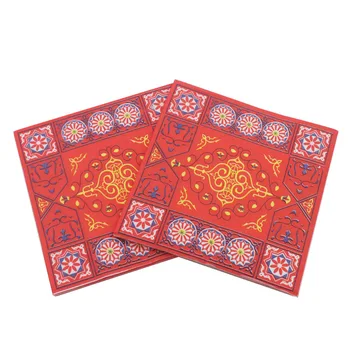 33x33 см, 20 бр/лот, Мюсюлмански кърпички серия Рамадан, хартиени кърпи за Декупажа, салфетки за вино, Вечерни кърпи за Ейд ал-Фитр празник, украса