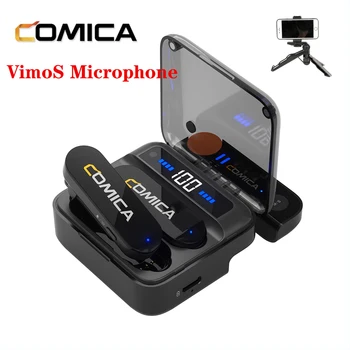 Безжичен Микрофон Comica Vimo S с USB интерфейс-C / Гръмотевична 2,4 G Компактен Микрофона от Ревера и зарядно Калъф за смартфон iPad